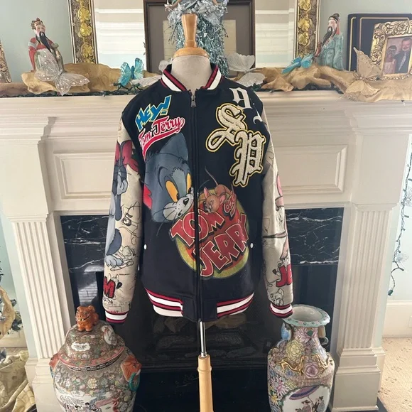 South Pole Black Tom and Jerry Bomber Jacket - Picture 3 of 8